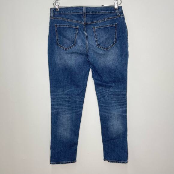 Old Navy Women's Boho Patchwork Distressed Mid-Rise Boyfriend Skinny Jeans Sz10 - Picture 2 of 7